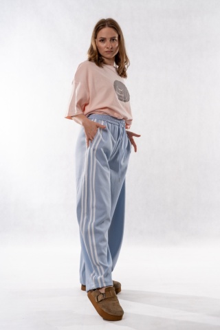 Spodnie dresowe JOY z lampasami - Baby Blue