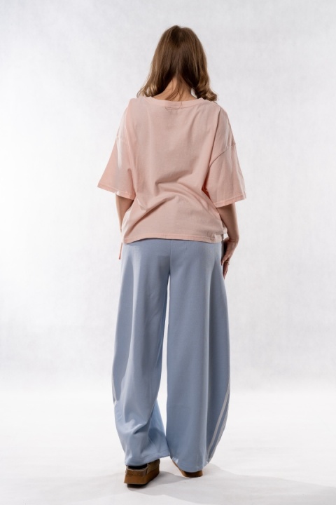 Spodnie dresowe JOY z lampasami - Baby Blue