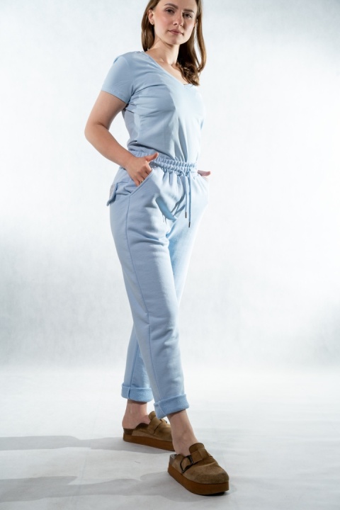 Spodnie dresowe damskie COLETTE - Baby Blue