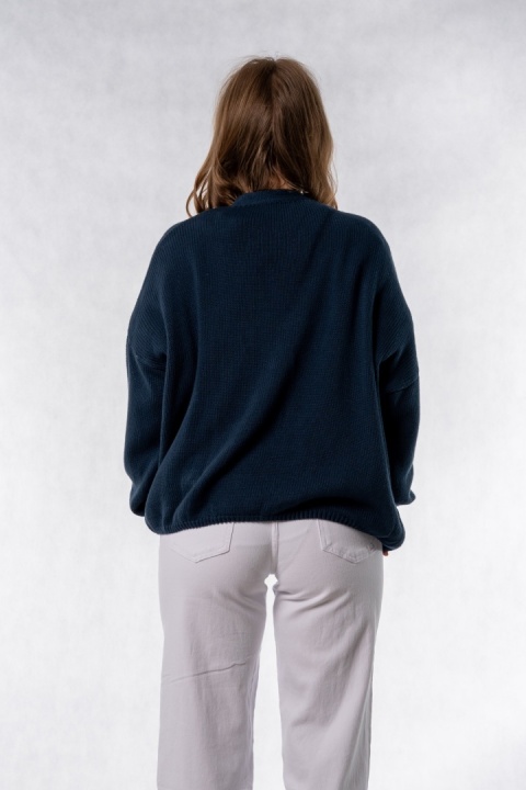 Kardigan oversize 100% bawełna – Granatowy