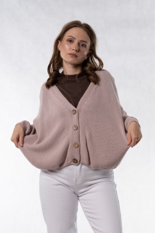 Kardigan oversize 100% bawełna – Puder