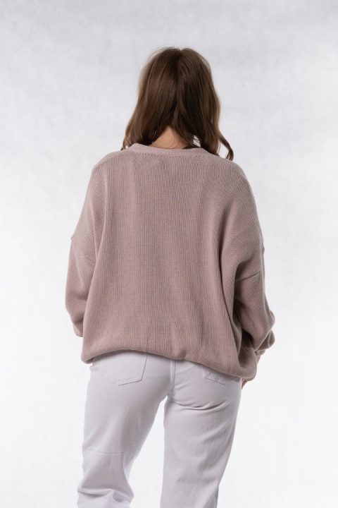 Kardigan oversize 100% bawełna – Puder
