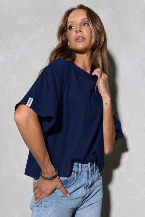 T-shirt Basic Lenoshka Brooklyn / pudełkowy - Granatowy