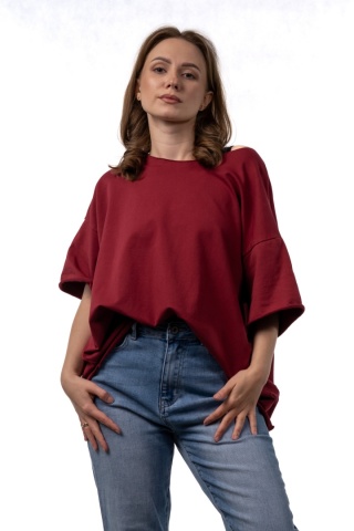 Bluzka surowa Wendy Trendy - Burgundowa