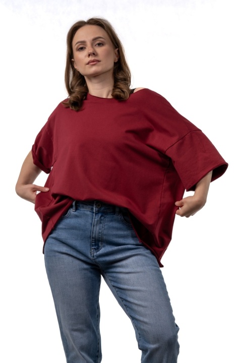Bluzka surowa Wendy Trendy - Burgundowa