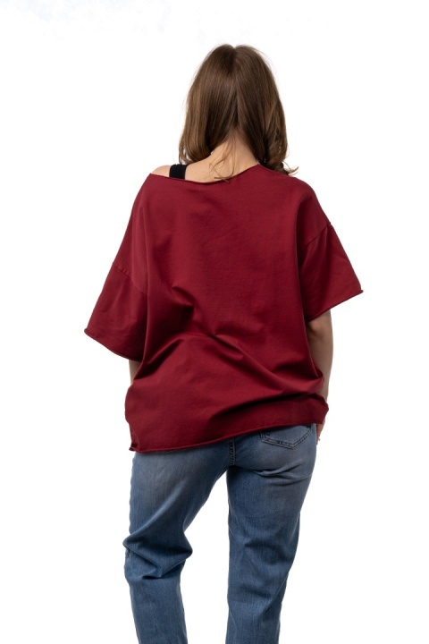 Bluzka surowa Wendy Trendy - Burgundowa