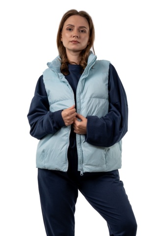 Kamizelka damska z naturalnym puchem – Baby Blue