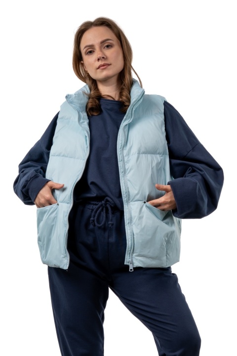 Kamizelka damska z naturalnym puchem – Baby Blue