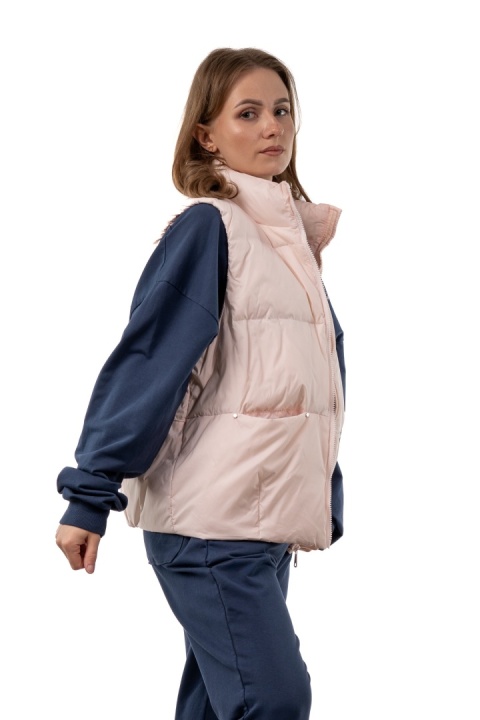 Kamizelka damska z naturalnym puchem – Powder Pink