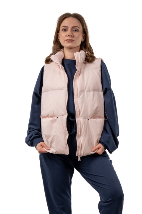 Kamizelka damska z naturalnym puchem – Powder Pink