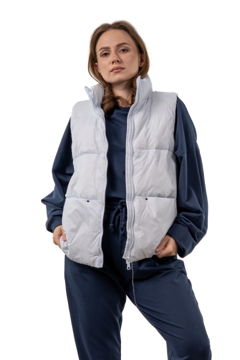 Kamizelka damska z naturalnym puchem – Soft Baby Blue