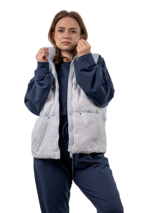 Kamizelka damska z naturalnym puchem – Soft Baby Blue