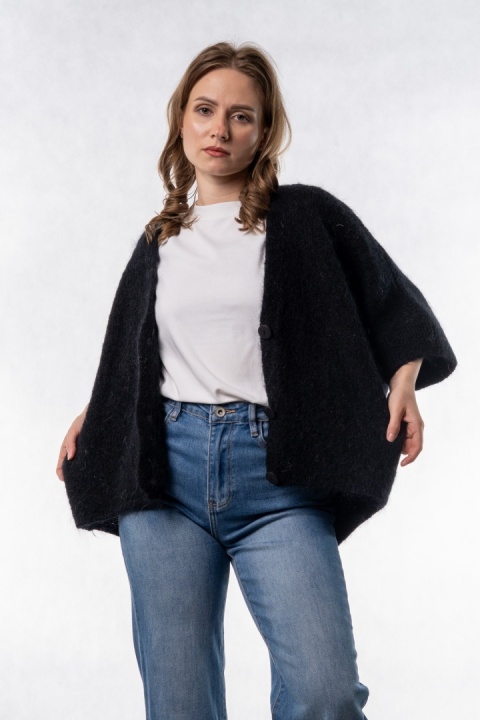 Kardigan Mohair Oversize CXL - Czarny
