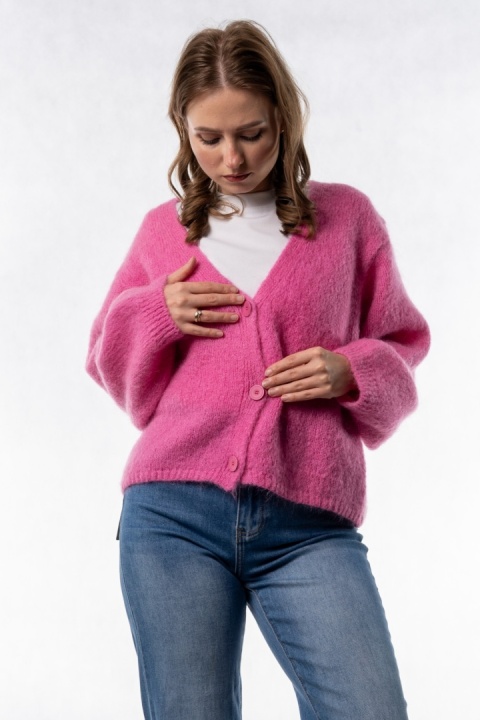 Kardigan Mohair Oversize CXL - Różowy