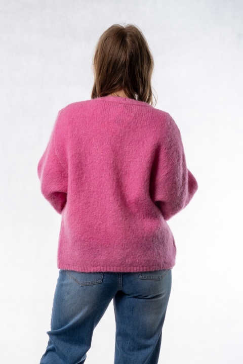 Kardigan Mohair Oversize CXL - Różowy