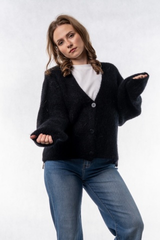 Kardigan Mohair Oversize CXL - Czarny