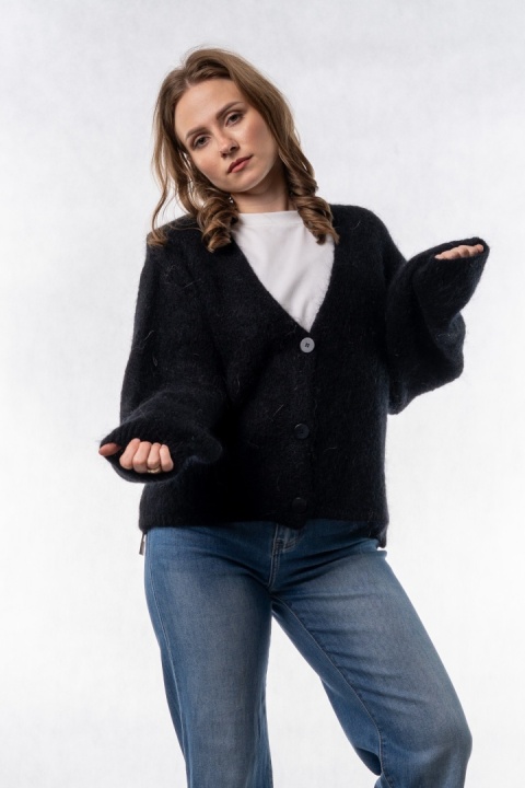 Kardigan Mohair Oversize CXL - Czarny