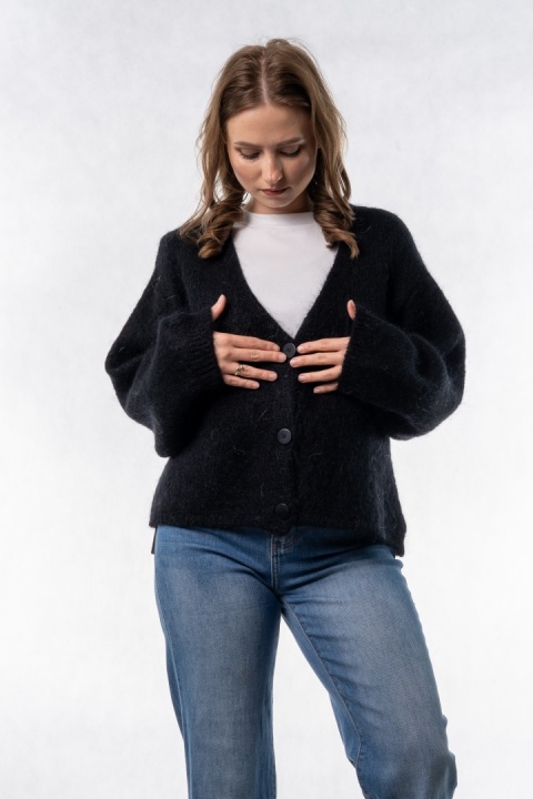 Kardigan Mohair Oversize CXL - Czarny