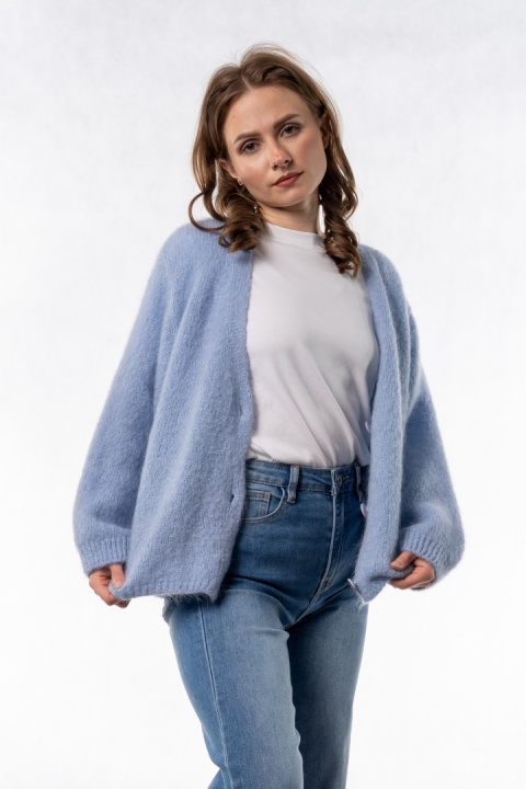 Kardigan Mohair Oversize CXL - Błękitny