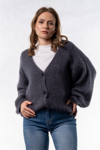 Kardigan Mohair Oversize CXL - Grafitowy