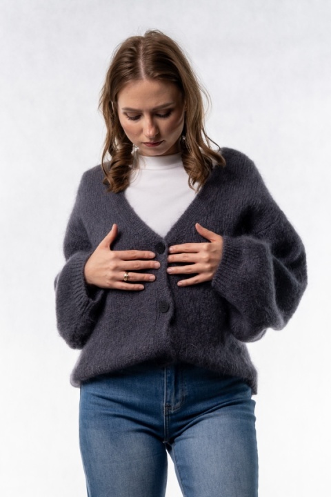 Kardigan Mohair Oversize CXL - Grafitowy