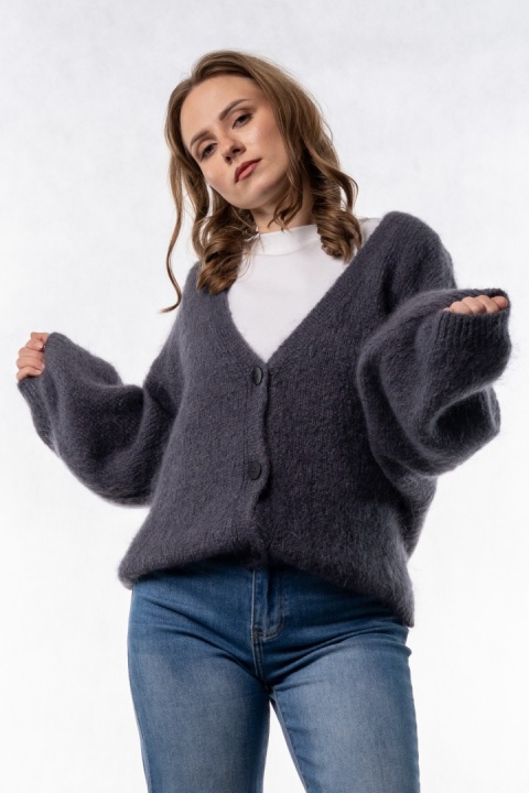 Kardigan Mohair Oversize CXL - Grafitowy