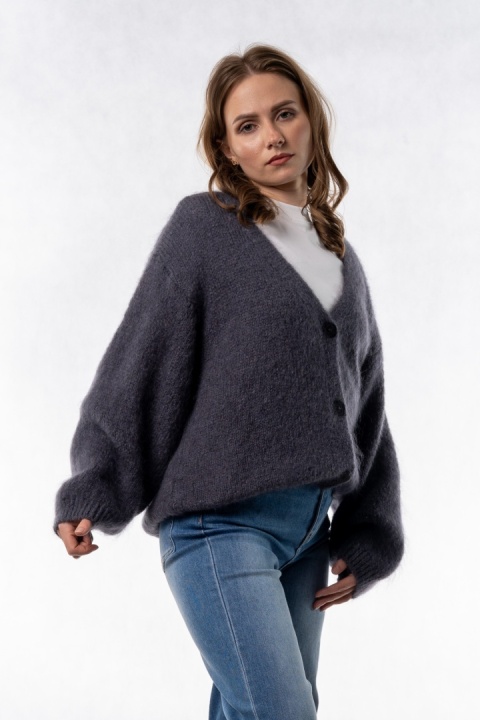 Kardigan Mohair Oversize CXL - Grafitowy