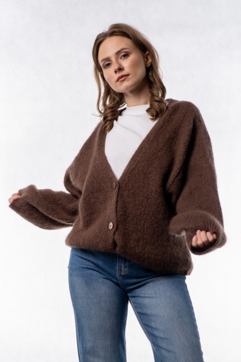Kardigan Mohair Oversize CXL - Czekoladowy
