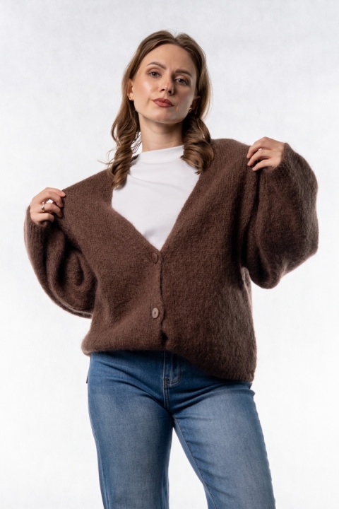 Kardigan Mohair Oversize CXL - Czekoladowy