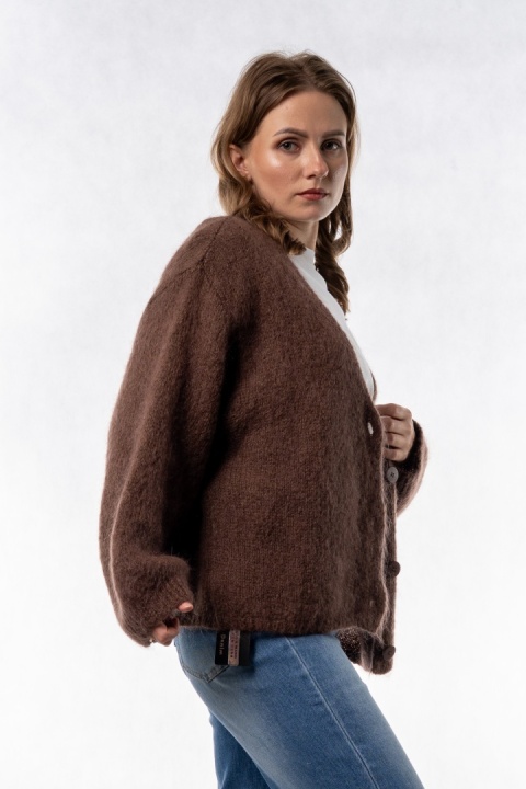Kardigan Mohair Oversize CXL - Czekoladowy