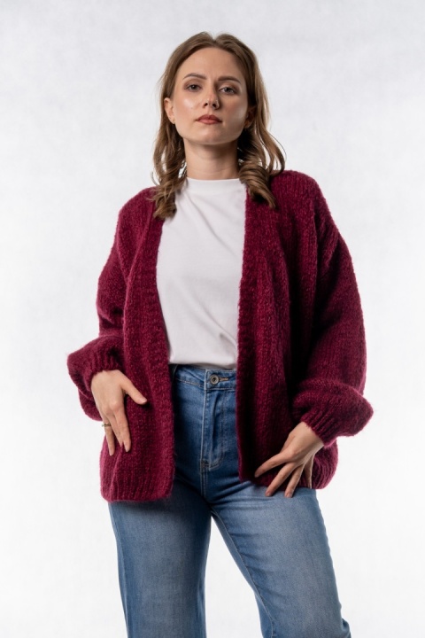 Kardigan Oversize CXL – Burgundowy