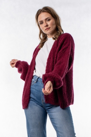 Kardigan Oversize CXL – Burgundowy