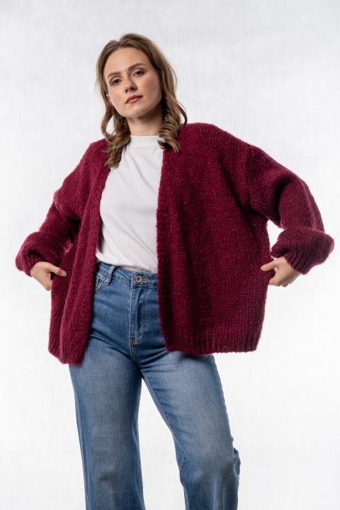 Kardigan Oversize CXL – Burgundowy