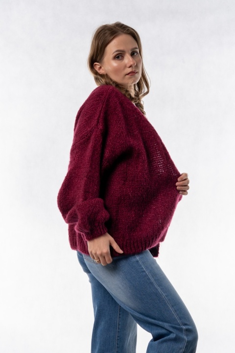Kardigan Oversize CXL – Burgundowy