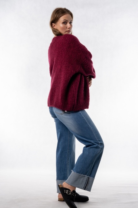 Kardigan Oversize CXL – Burgundowy