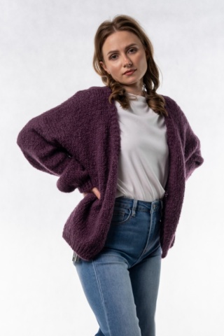 Kardigan Oversize CXL – Śliwkowy