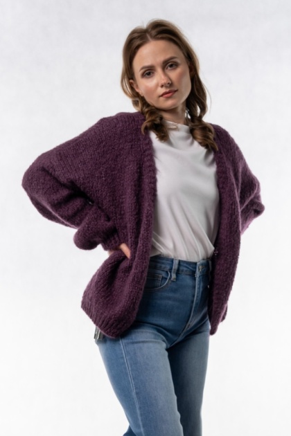 Kardigan Oversize CXL – Śliwkowy