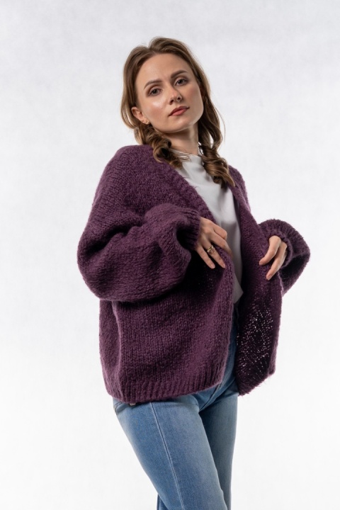 Kardigan Oversize CXL – Śliwkowy