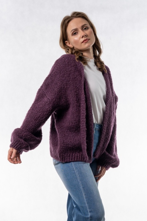 Kardigan Oversize CXL – Śliwkowy