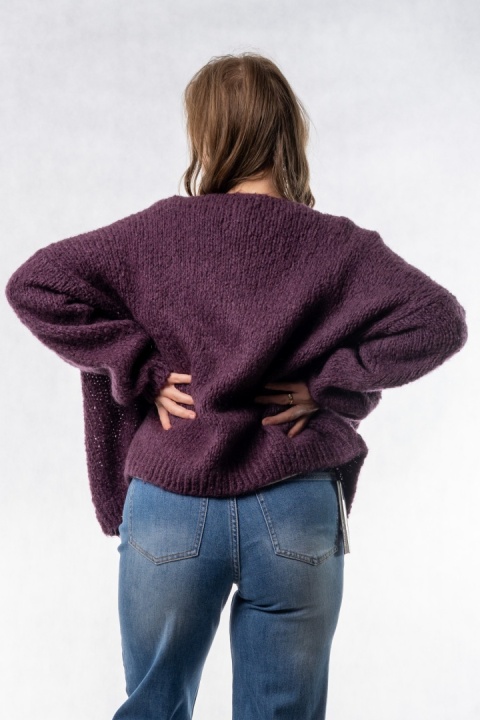 Kardigan Oversize CXL – Śliwkowy