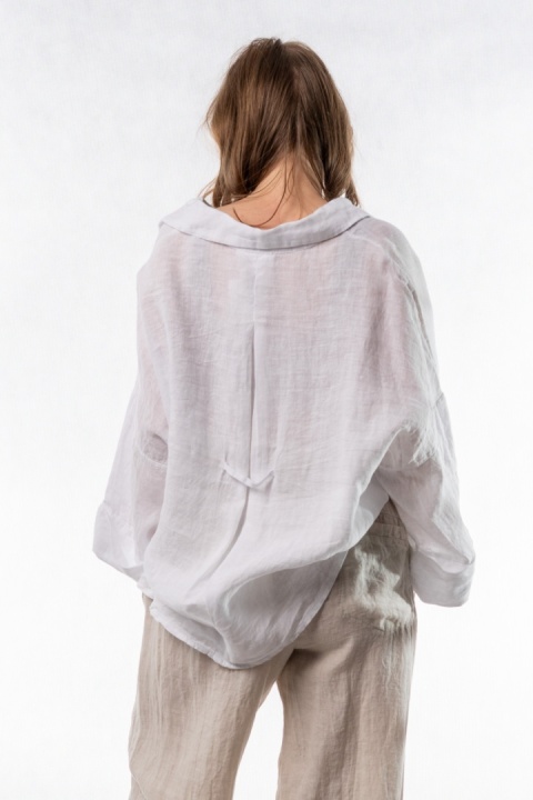 Koszula lniana oversize PURO LINO – Biała