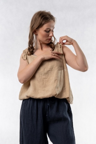 Lniany top Wiya - Safari