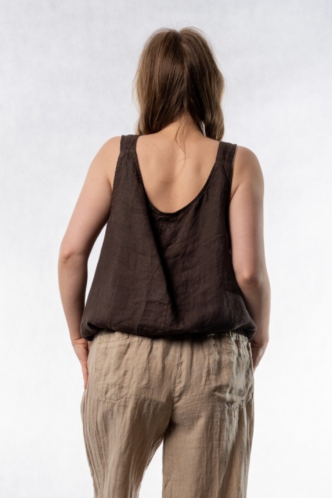 Lniany top Wiya - Cacao