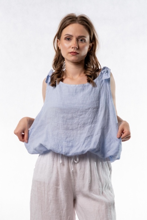 Lniany top Wiya - Cielo