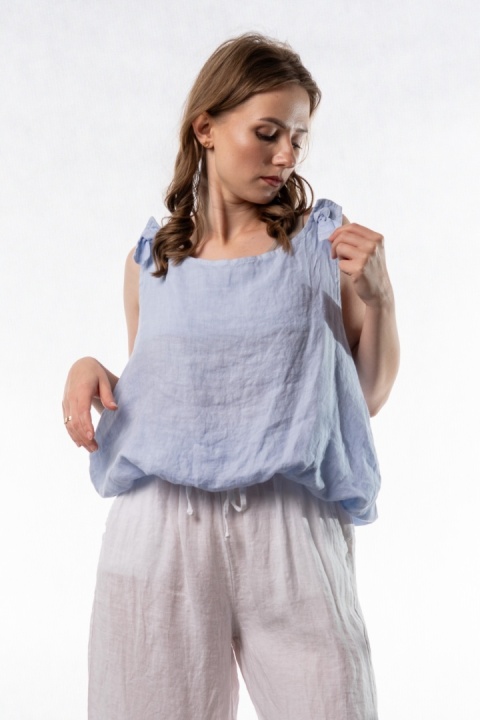 Lniany top Wiya - Cielo
