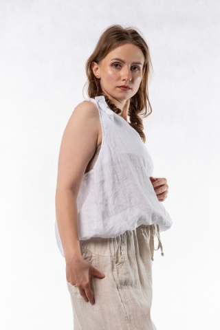 Lniany top Wiya - Bianco