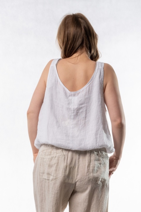 Lniany top Wiya - Bianco