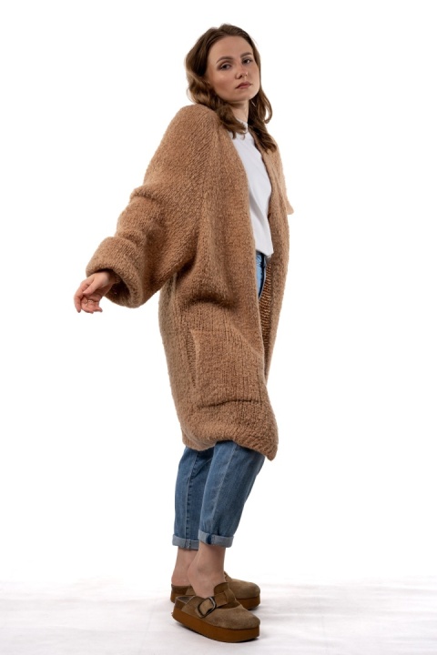 Kardigan oversize CXL – moherowy camel