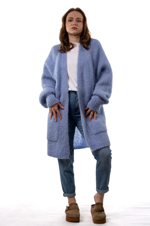 Kardigan CXL Mohair – błękitny oversize