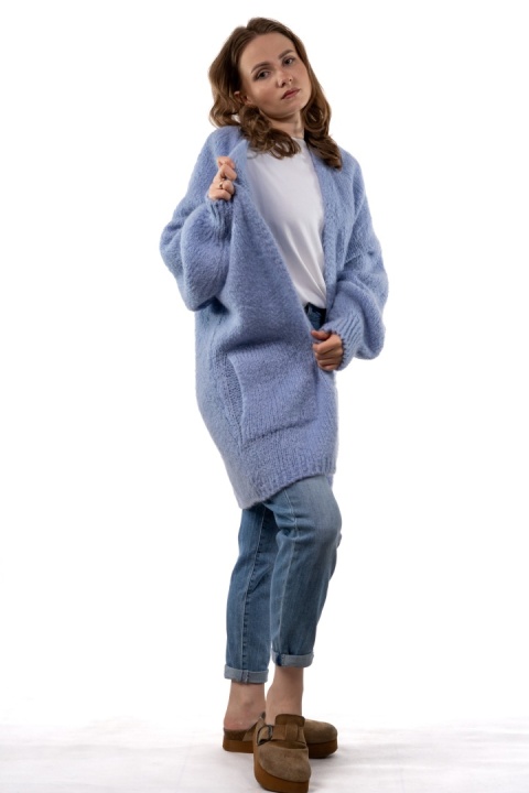 Kardigan CXL Mohair – błękitny oversize